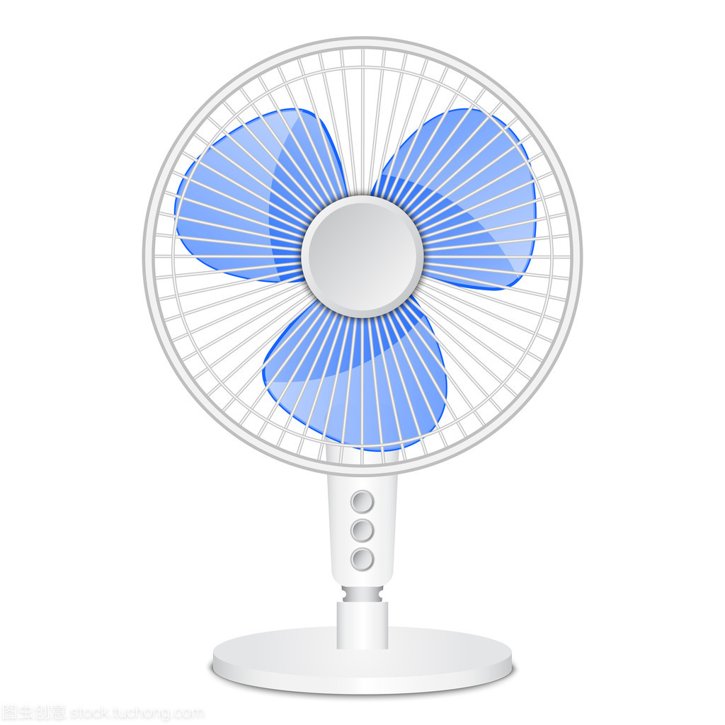 矢量插畫中的夏日之風(fēng) 電動(dòng)風(fēng)扇的藝術(shù)表現(xiàn)